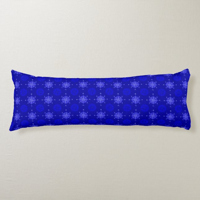 Ocean Blue Compass Rose Body Cushion (Front)