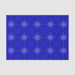 Ocean Blue Compass Rose Tissue Paper