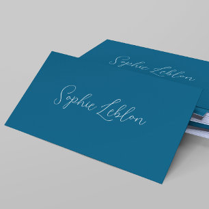 Ocean-Blue Contact Card with Handwritten Name