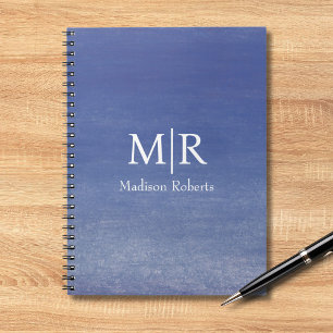 Ocean Blue Custom Monogram Name  Notebook