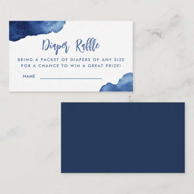 Ocean Blue Diaper Raffle  Enclosure Card (Front/Back)