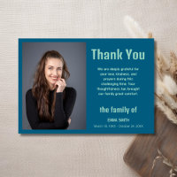 Ocean Blue Elegant Photo Funeral Sympathy