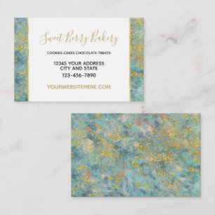 Ocean Blue Gold Abstract Business Card