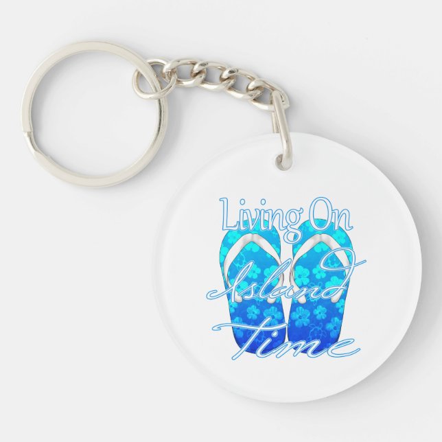 Ocean Blue Island Time Key Ring (Front)