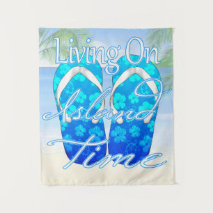 Ocean Blue Island Time Tapestry