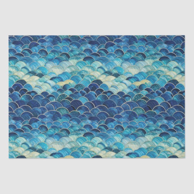 Ocean Blue Mermaid Tissue Paper (Front)