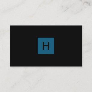Ocean Blue Monogram Square Business Card