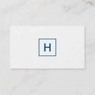 Ocean Blue Monogram Square Business Card