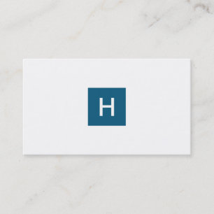 Ocean Blue Monogram Square Business Card