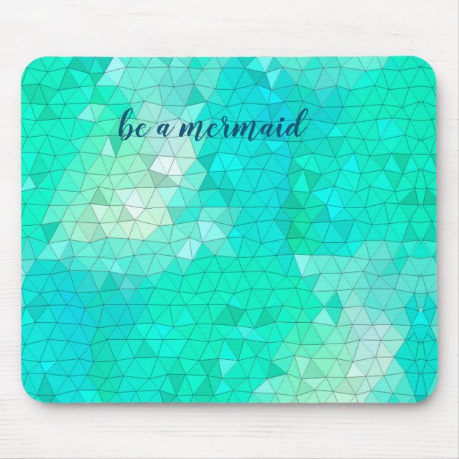 Ocean Blue Mosiac Pattern Be a Mermaid Gel Mouse P Pad (Front)