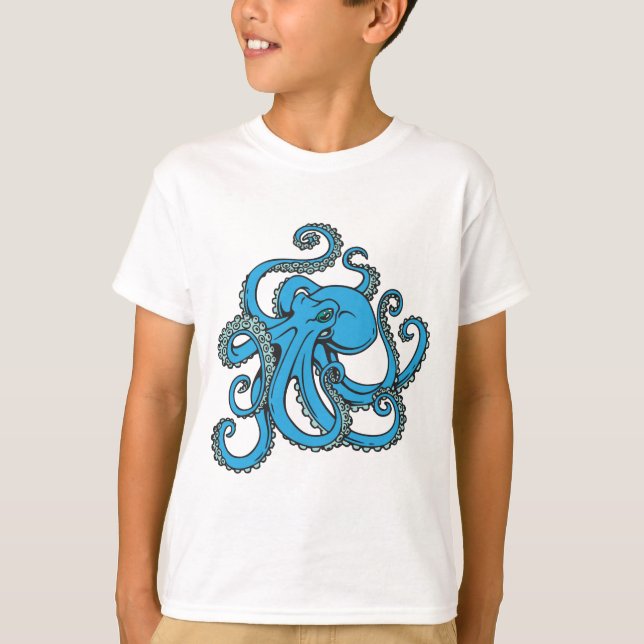 Ocean Blue Octopus T-Shirt (Front)