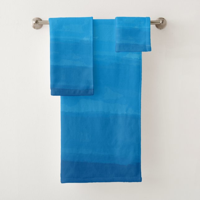 Ocean Blue Ombre Bath Towel Set (Insitu)