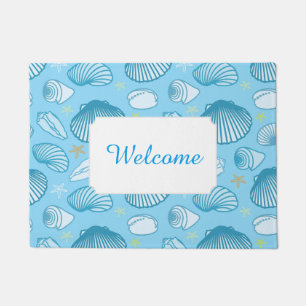 Ocean Blue Pattern   Add Your Text Doormat