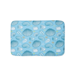 Ocean Blue Pattern Bath Mat