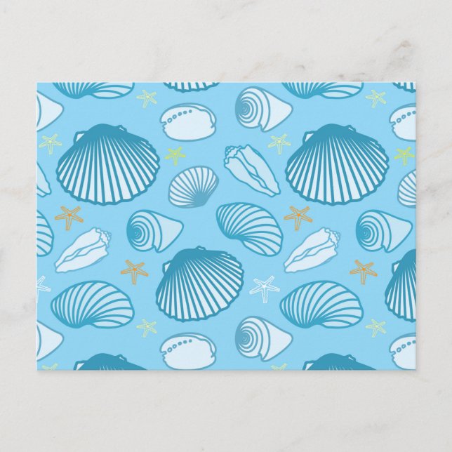 Ocean Blue Pattern Postcard (Front)
