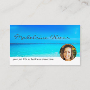 Ocean Blue Photo Travel Professional Business Card