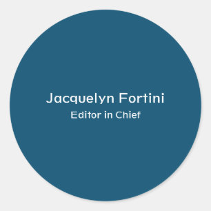 Ocean Blue Plain Elegant Modern Minimalist Classic Round Sticker