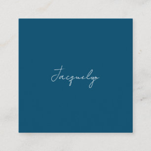 Ocean Blue Plain Elegant Modern Minimalist Name Enclosure Card