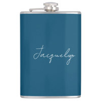 Ocean Blue Plain Elegant Modern Minimalist Name