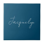 Ocean Blue Plain Elegant Modern Minimalist Name Tile<br><div class="desc">Represent yourself with this modern,  elegant design. This template can be customised to meet all professional occupations.</div>