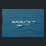 Ocean Blue Plain Elegant Modern Minimalist Tea Towel<br><div class="desc">Represent yourself with this modern,  elegant design. This template can be customised to meet all professional occupations.</div>