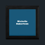 Ocean Blue Plain Minimalist Add Own Name Gift Box<br><div class="desc">Those who see it will say what a simple design and will not be able to take their eyes off this. It is a very elegant, very aesthetic and very simple perfect design. With such simplicity, you will immediately reflect what a fine personality you have and the sensitivity in your...</div>
