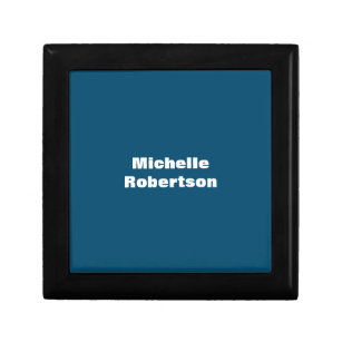 Ocean Blue Plain Minimalist Add Own Name Gift Box