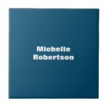 Ocean Blue Plain Minimalist Add Own Name Tile<br><div class="desc">Those who see it will say what a simple design and will not be able to take their eyes off this. It is a very elegant, very aesthetic and very simple perfect design. With such simplicity, you will immediately reflect what a fine personality you have and the sensitivity in your...</div>