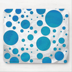 Ocean Blue Polka Dots Mouse Pad