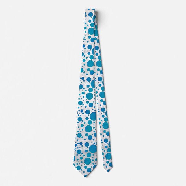 Ocean Blue Polka Dots Tie (Front)