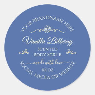 Ocean Blue Product Label Gold Frame Vintage Rose