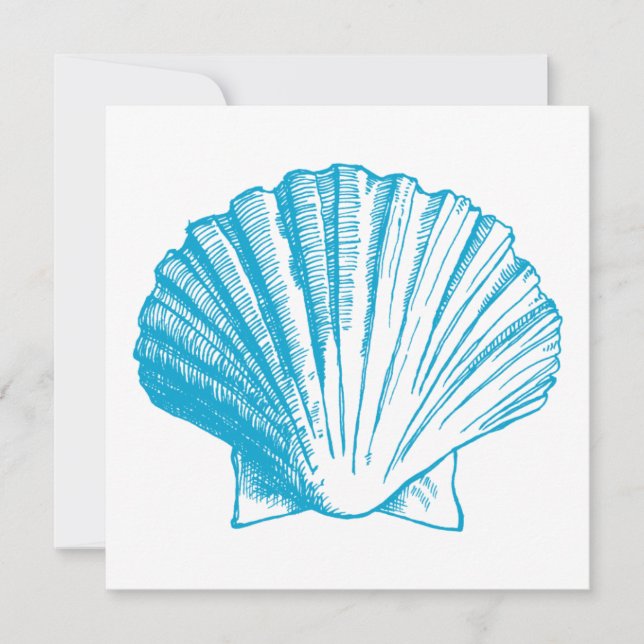 Ocean Blue Sea Shell Luau Reception Invitation (Front)