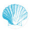 Ocean Blue Sea Shell Sticker