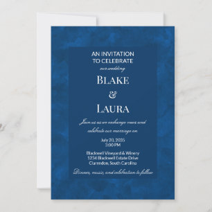 Ocean Blue Simple Watercolor Custom Invitation