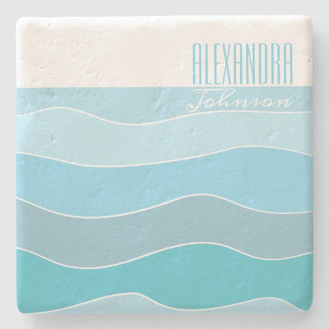 Ocean Blue Stone Coaster (Front)