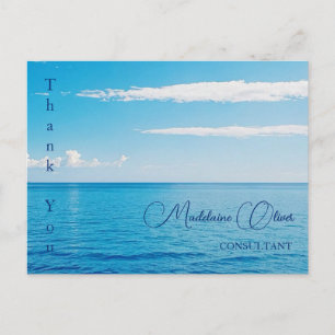 Ocean Blue Summer Scene Thank You Postcard