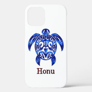 Ocean Blue Tribal Hawaiian Sea Turtle iPhone 12 Case
