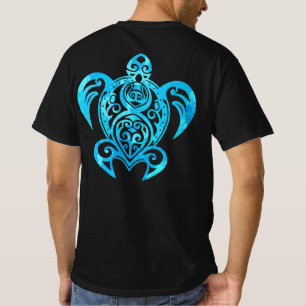 Ocean Blue Tribal Hawaiian Sea Turtle T-Shirt