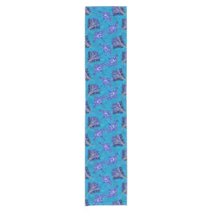 Ocean Blue Tribal Stingrays Short Table Runner