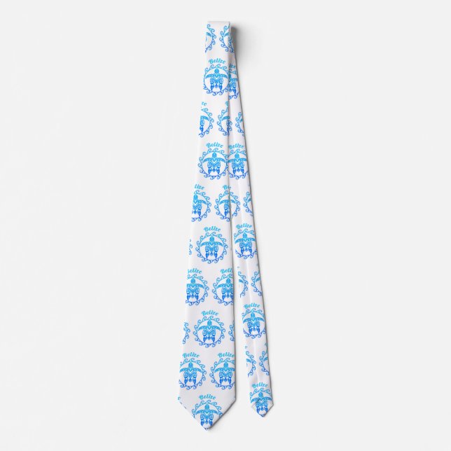 Ocean Blue Tribal Turtle Belise Tie (Front)