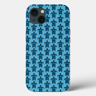Ocean Blue Tribal Turtles iPhone 13 Case
