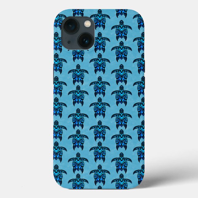 Ocean Blue Tribal Turtles Case-Mate iPhone Case (Back)