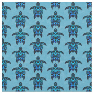 Ocean Blue Tribal Turtles Fabric