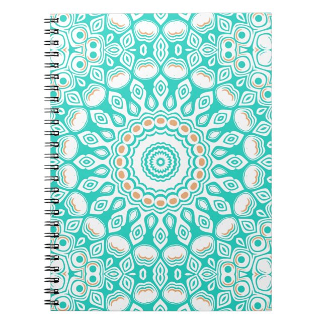 Ocean Blue Turquoise Medallion Notebook (Front)