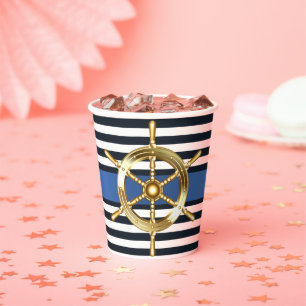 Ocean Blue Under the Sea Kawaii Whale Baby Shower Paper Cups