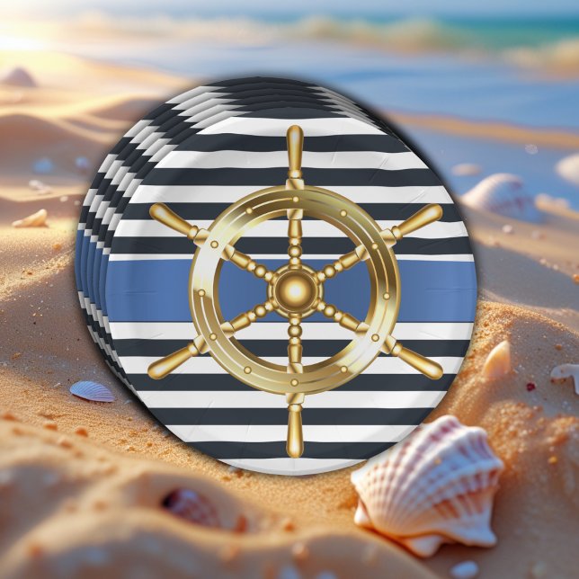 Ocean Blue Under the Sea Kawaii Whale Baby Shower Paper Plate (Creator Uploaded)