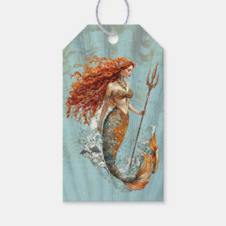 Ocean Blue Vintage Mermaid Gift Tag