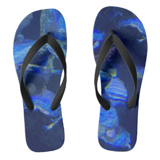 Ocean Blue Water Marble Summer Beach Flip-Flops Jandals