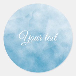 ocean blue watercolor background backdrop wrapping classic round sticker