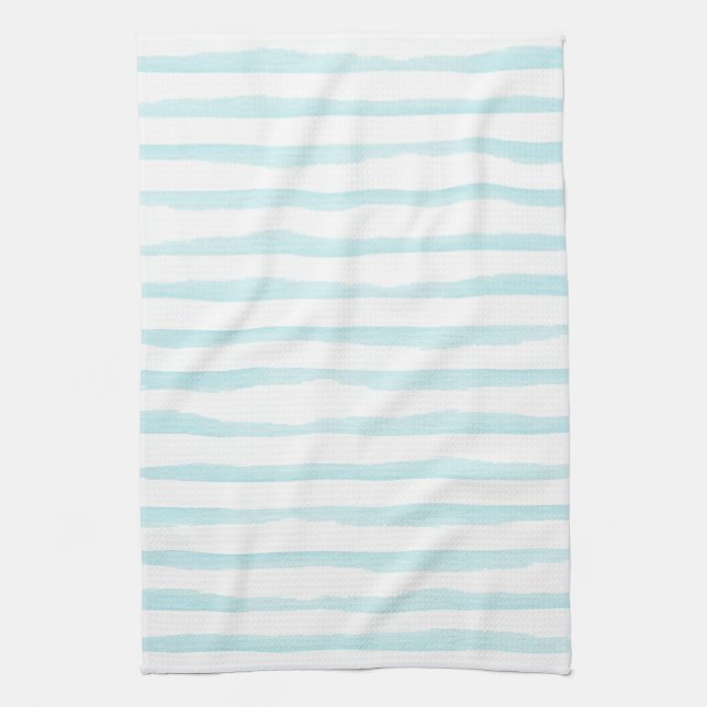 Ocean blue watercolor stripe Kitchen Towels (Vertical)